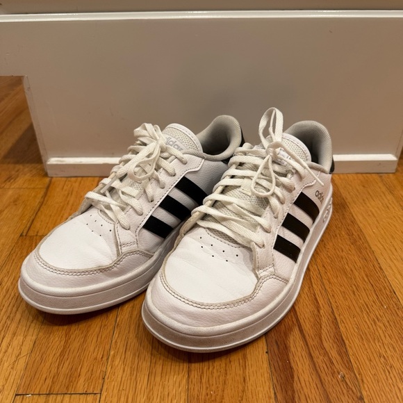 adidas Shoes - Adidas White and Black Sneakers Versatile Low-Top